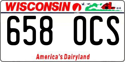 WI license plate 658OCS