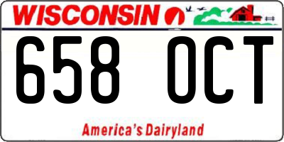 WI license plate 658OCT