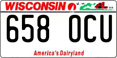 WI license plate 658OCU