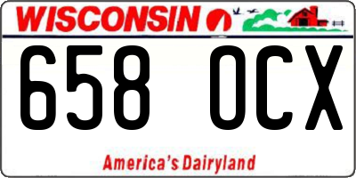 WI license plate 658OCX