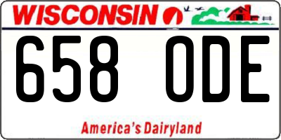 WI license plate 658ODE