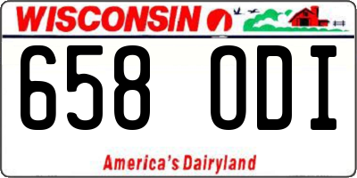WI license plate 658ODI