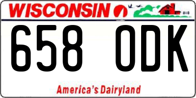 WI license plate 658ODK