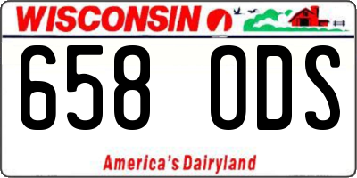 WI license plate 658ODS