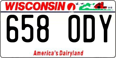WI license plate 658ODY