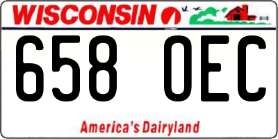 WI license plate 658OEC