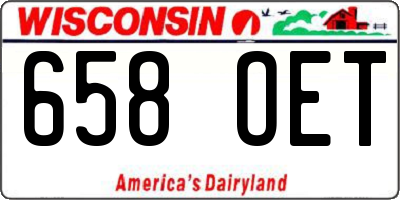 WI license plate 658OET
