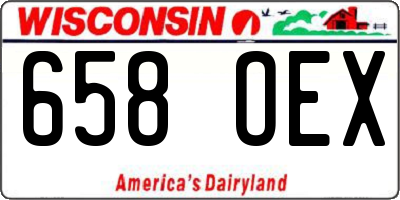 WI license plate 658OEX