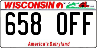 WI license plate 658OFF