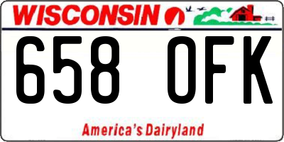 WI license plate 658OFK