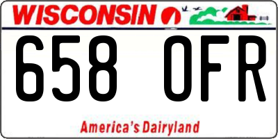 WI license plate 658OFR