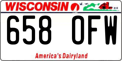 WI license plate 658OFW