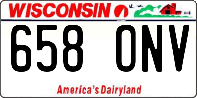 WI license plate 658ONV