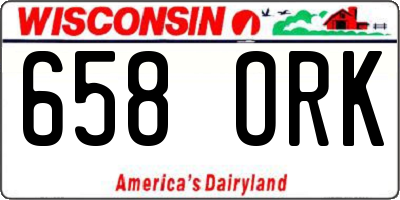 WI license plate 658ORK