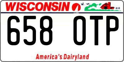 WI license plate 658OTP