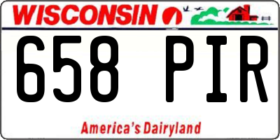 WI license plate 658PIR