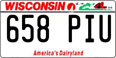 WI license plate 658PIU