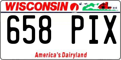 WI license plate 658PIX