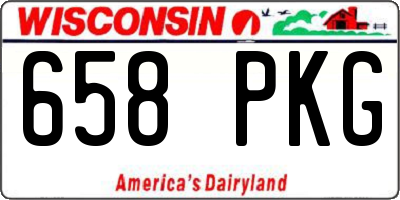WI license plate 658PKG