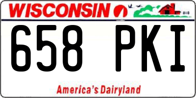 WI license plate 658PKI