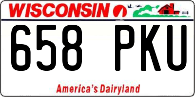 WI license plate 658PKU