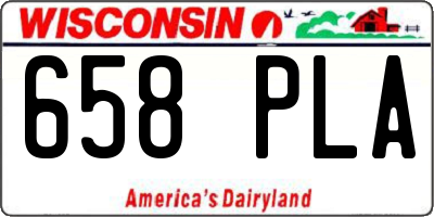 WI license plate 658PLA