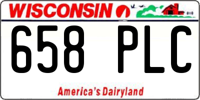 WI license plate 658PLC