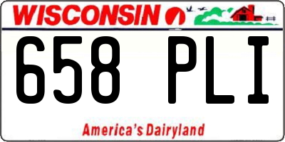 WI license plate 658PLI