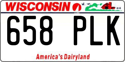 WI license plate 658PLK