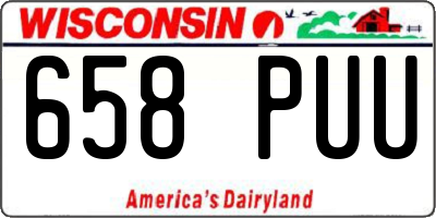 WI license plate 658PUU