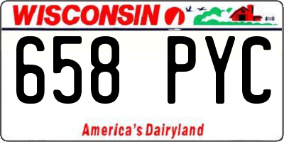 WI license plate 658PYC