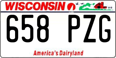 WI license plate 658PZG