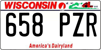 WI license plate 658PZR