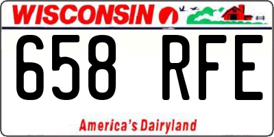 WI license plate 658RFE
