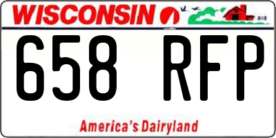 WI license plate 658RFP