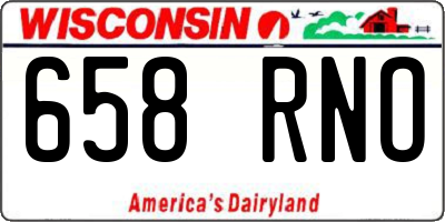 WI license plate 658RNO