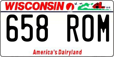 WI license plate 658ROM