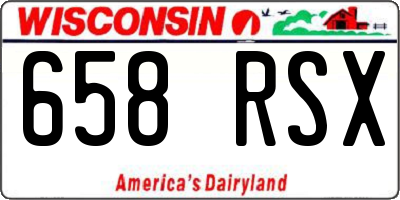 WI license plate 658RSX