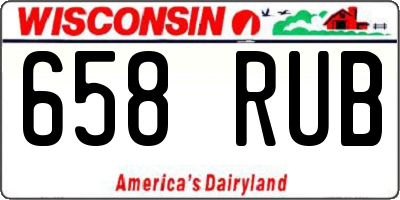 WI license plate 658RUB