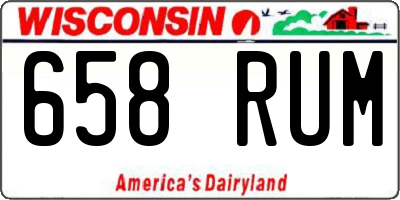 WI license plate 658RUM