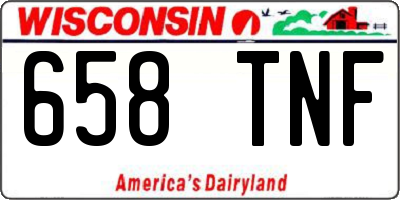 WI license plate 658TNF