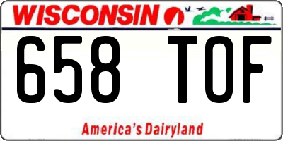 WI license plate 658TOF