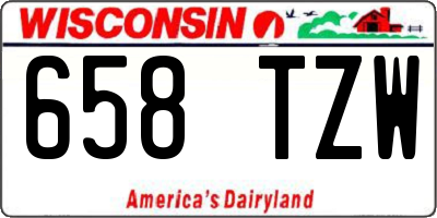 WI license plate 658TZW
