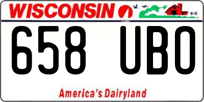 WI license plate 658UBO