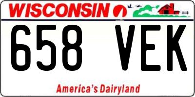 WI license plate 658VEK
