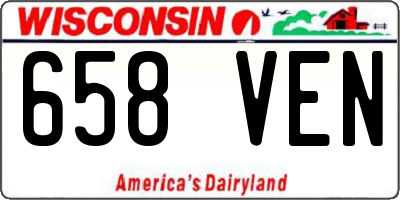 WI license plate 658VEN