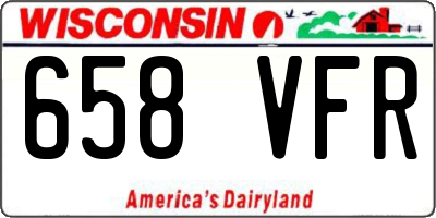 WI license plate 658VFR
