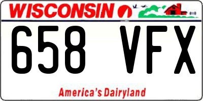 WI license plate 658VFX