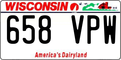 WI license plate 658VPW