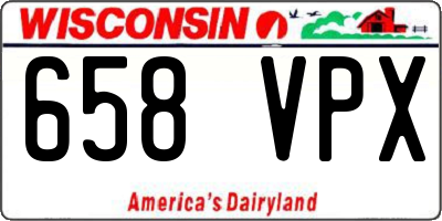 WI license plate 658VPX